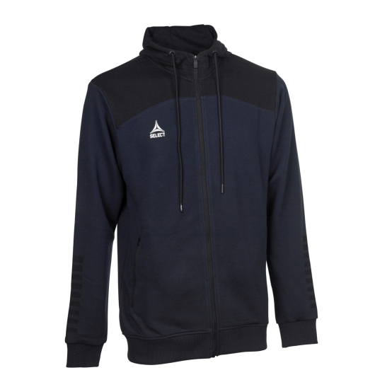Толстовка SELECT Oxford zip hoodie Navy- Black
